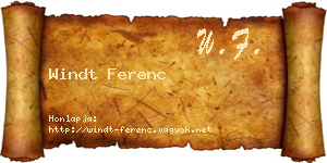 Windt Ferenc névjegykártya